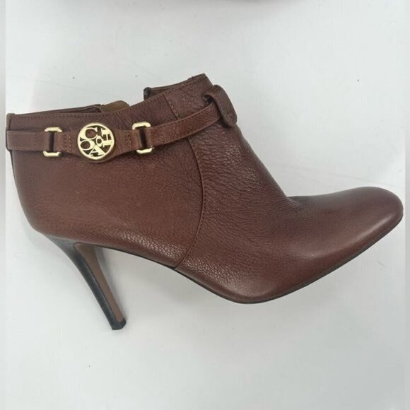 Coach Salene brown leather boots shoes size 7.5 4 inch heels - Picture 3 of 16